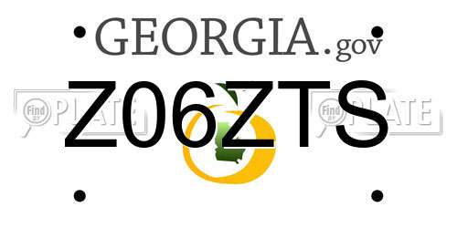 Z06ZTS Georgia License Plate