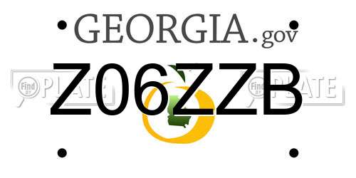 Z06ZZB Georgia License Plate
