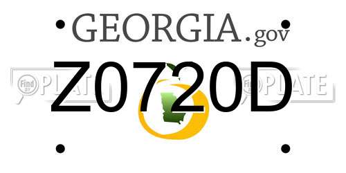 Z0720D Georgia License Plate