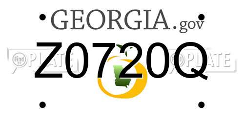 Z0720Q Georgia License Plate