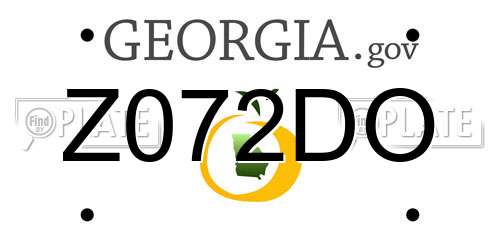 Z072DO Georgia License Plate