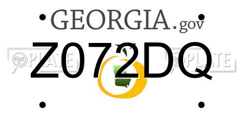 Z072DQ Georgia License Plate