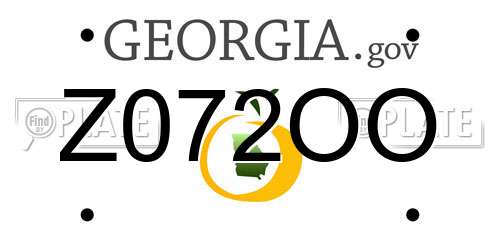 Z072OO Georgia License Plate
