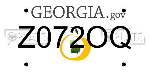 Z072OQ Georgia License Plate