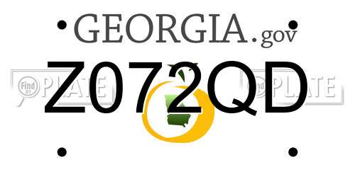 Z072QD Georgia License Plate