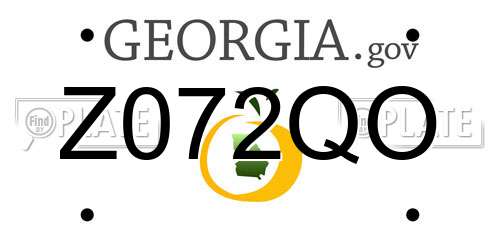 Z072QO Georgia License Plate
