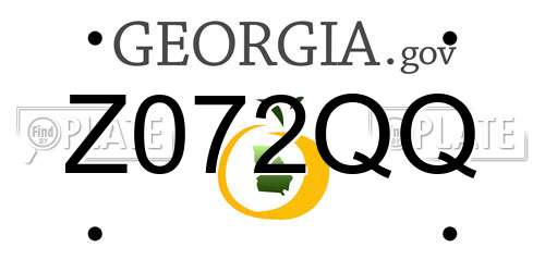 Z072QQ Georgia License Plate