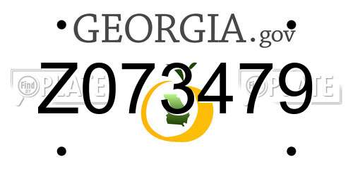 Z073479 Georgia License Plate
