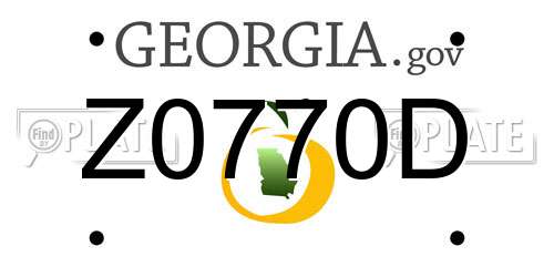 Z0770D Georgia License Plate
