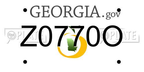 Z0770O Georgia License Plate