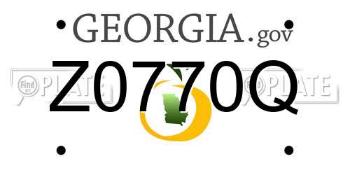 Z0770Q Georgia License Plate