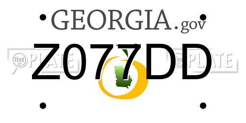 Z077DD Georgia License Plate