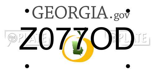 Z077OD Georgia License Plate