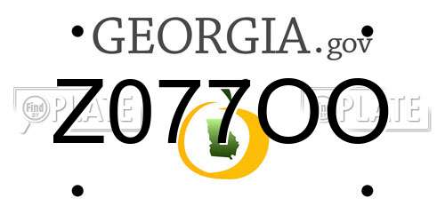 Z077OO Georgia License Plate