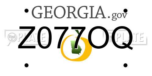 Z077OQ Georgia License Plate