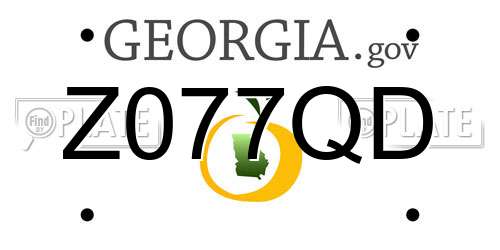 Z077QD Georgia License Plate