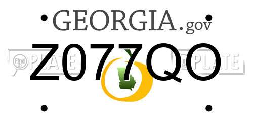 Z077QO Georgia License Plate