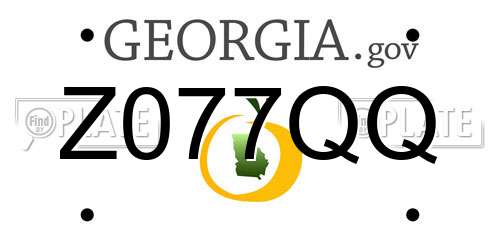 Z077QQ Georgia License Plate