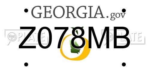 Z078MB Georgia License Plate