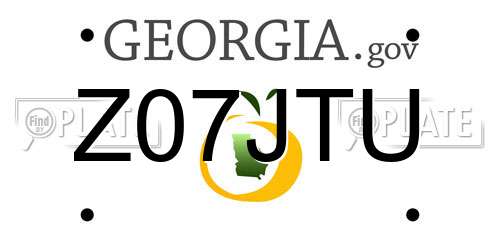 Z07JTU Georgia License Plate