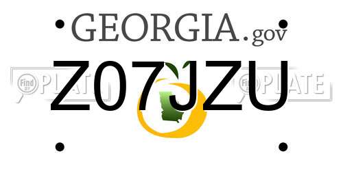 Z07JZU Georgia License Plate