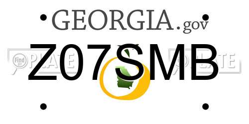 Z07SMB Georgia License Plate