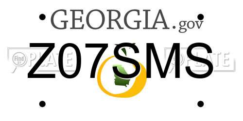 Z07SMS Georgia License Plate