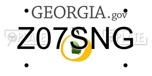 Z07SNG Georgia License Plate