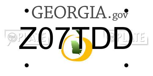 Z07TDD Georgia License Plate