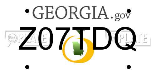 Z07TDQ Georgia License Plate