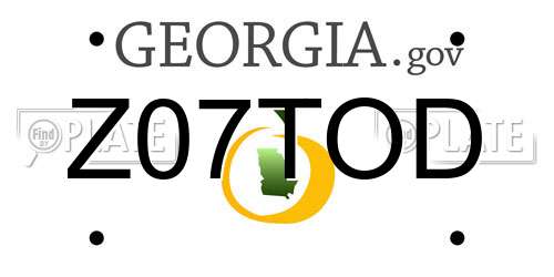 Z07TOD Georgia License Plate