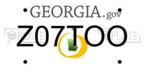 Z07TOO Georgia License Plate
