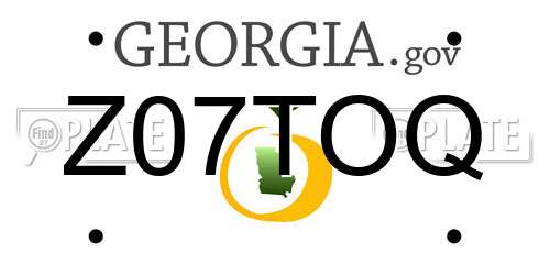 Z07TOQ Georgia License Plate