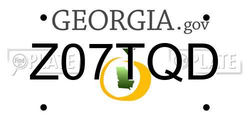 Z07TQD Georgia License Plate