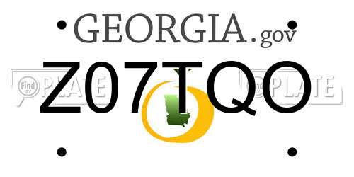 Z07TQO Georgia License Plate