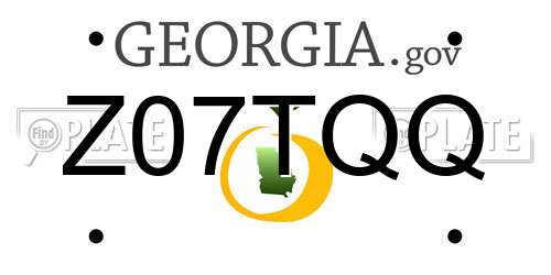 Z07TQQ Georgia License Plate