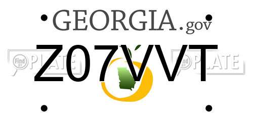 Z07VVT Georgia License Plate