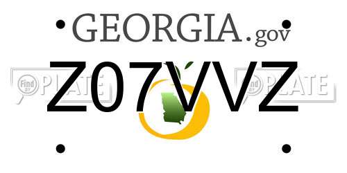 Z07VVZ Georgia License Plate