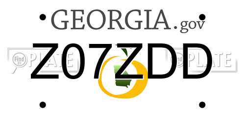 Z07ZDD Georgia License Plate