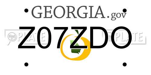 Z07ZDO Georgia License Plate