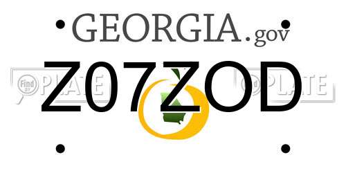 Z07ZOD Georgia License Plate
