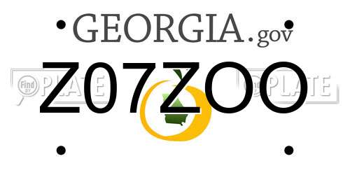 Z07ZOO Georgia License Plate