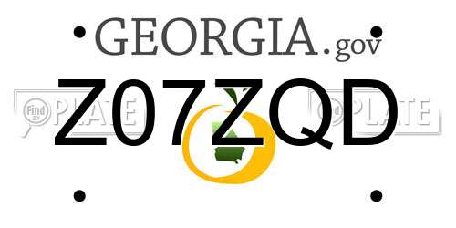 Z07ZQD Georgia License Plate