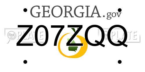 Z07ZQQ Georgia License Plate
