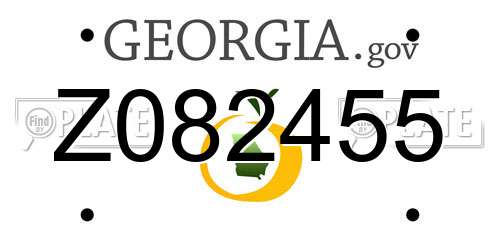Z082455 Georgia License Plate