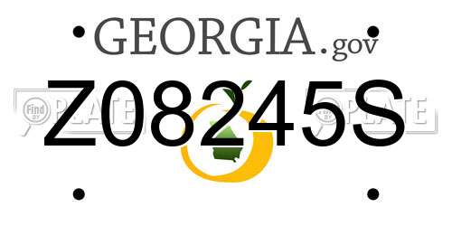 Z08245S Georgia License Plate