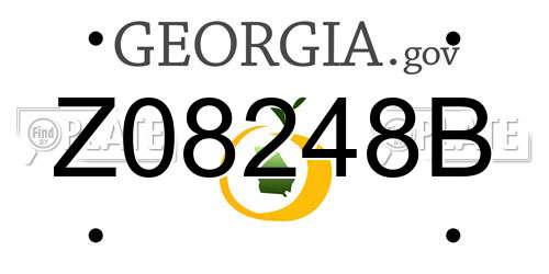 Z08248B Georgia License Plate