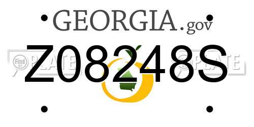 Z08248S Georgia License Plate