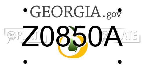 Z0850A Georgia License Plate