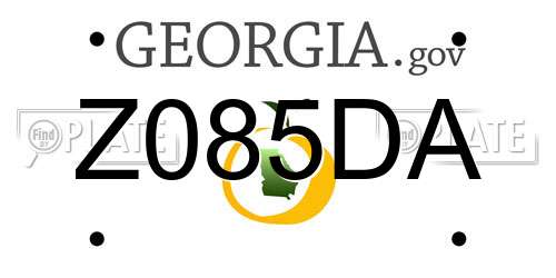 Z085DA Georgia License Plate